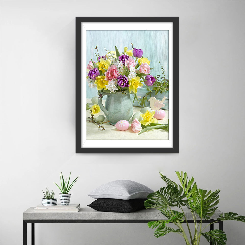Tulips and Easter Eggs Diamond Painting