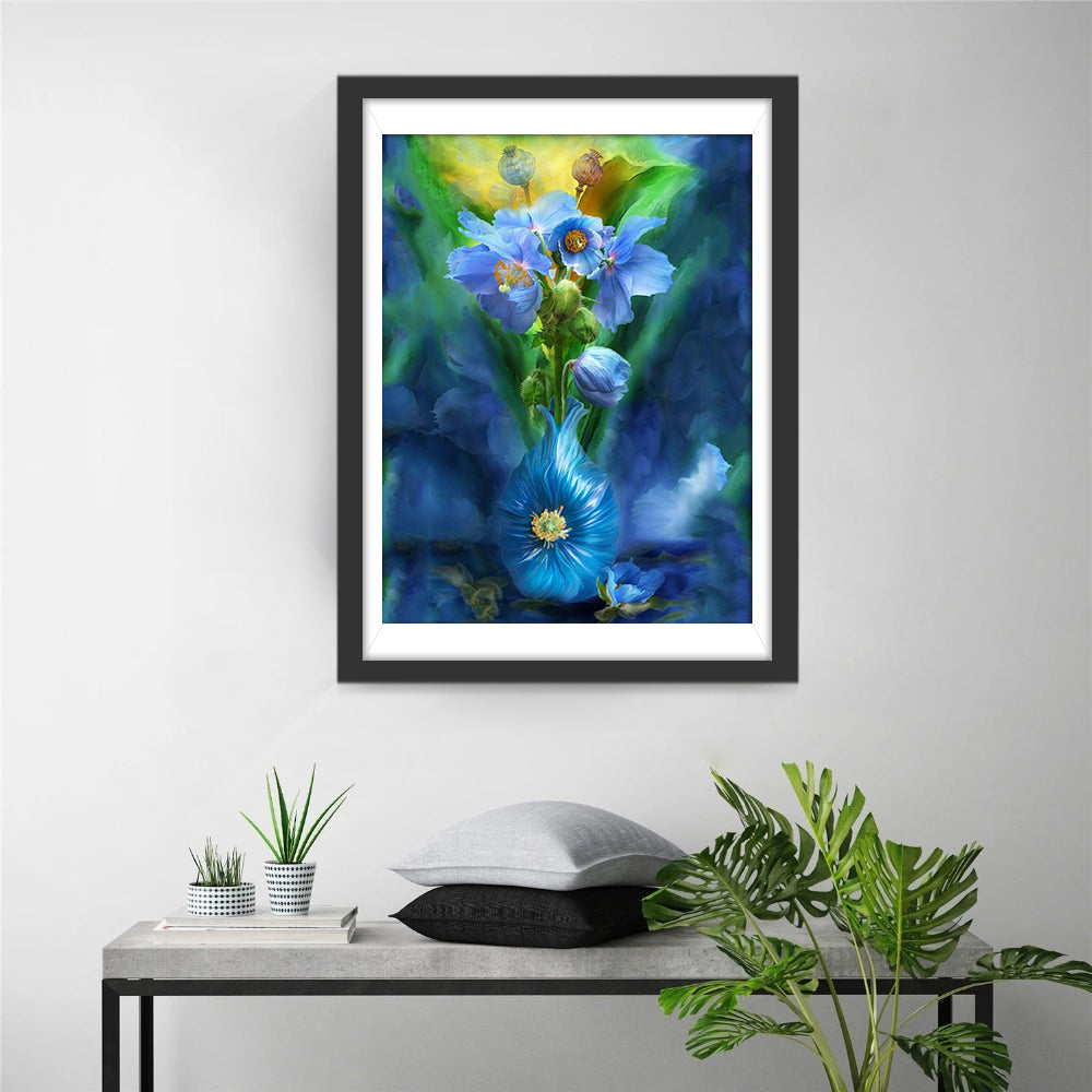 Bouquet of Blue Poppies Diamond Painting