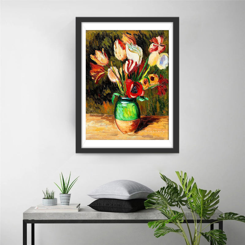 Tulips and Poppies in a Vase Diamond Painting