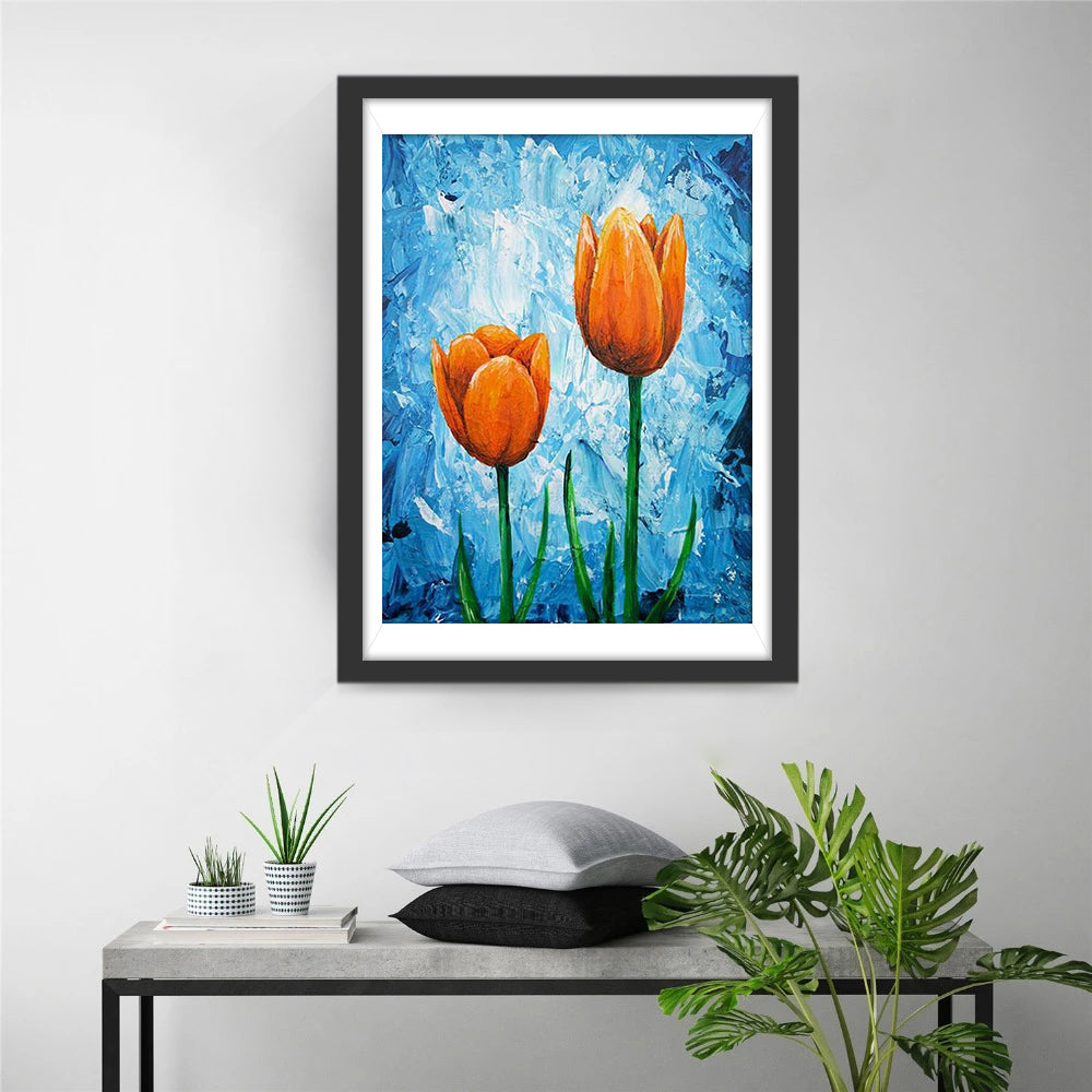 Two Orange Tulips Oil Diamond Painting