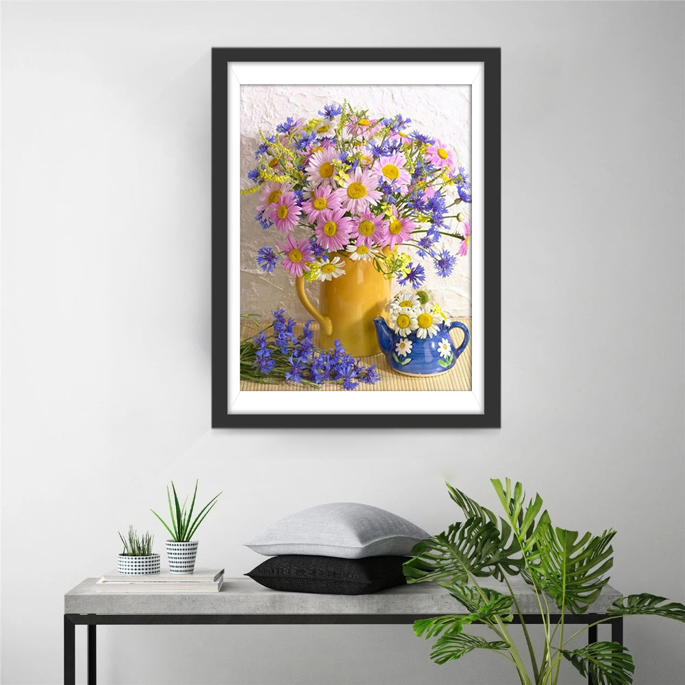 Pink and Purple Chrysanthemums Diamond Painting