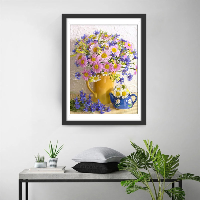 Pink and Purple Chrysanthemums 5D DIY Diamond Painting Kits
