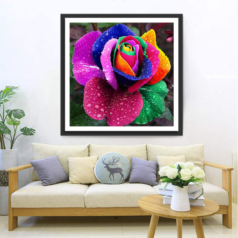 Rose in Rainbow Colors 5D DIY Diamond Painting Kits