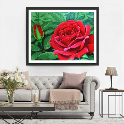 Red Rose and Button 5D DIY Diamond Painting Kits