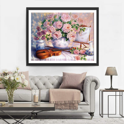 Roses and Violin 5D DIY Diamond Painting Kits