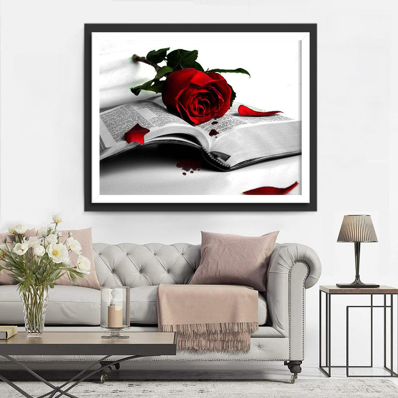 Red Rose and Book 5D DIY Diamond Painting Kits