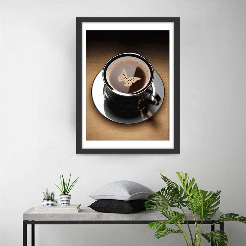 Coffee and Butterfly Diamond Painting