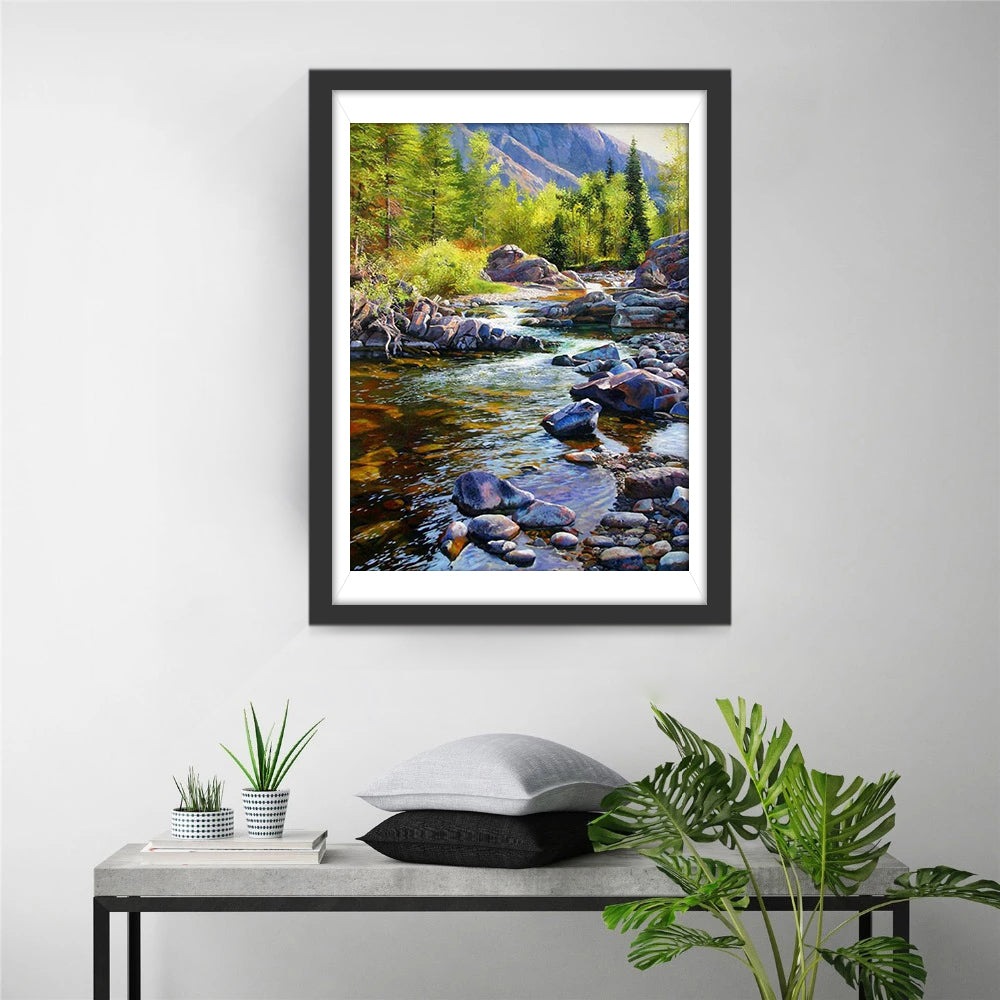 Stream in Forest Diamond Painting