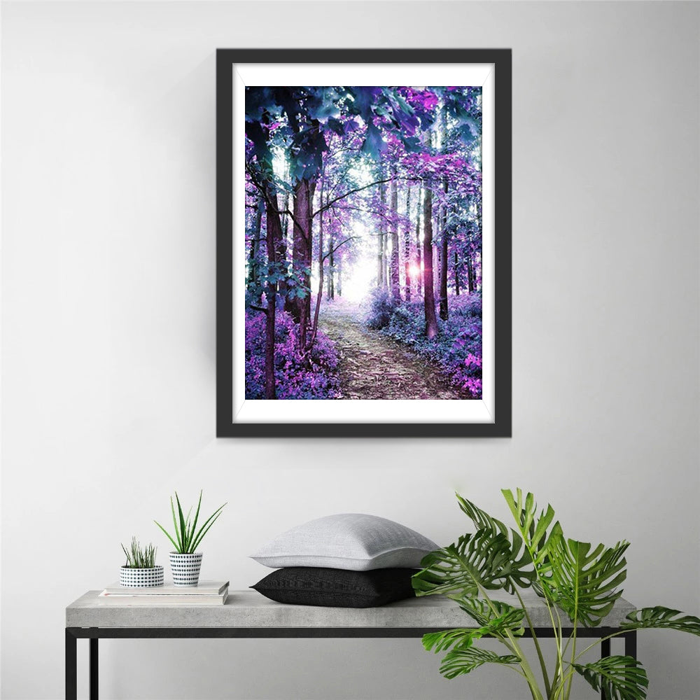Forest of Purple Flowers Diamond Painting