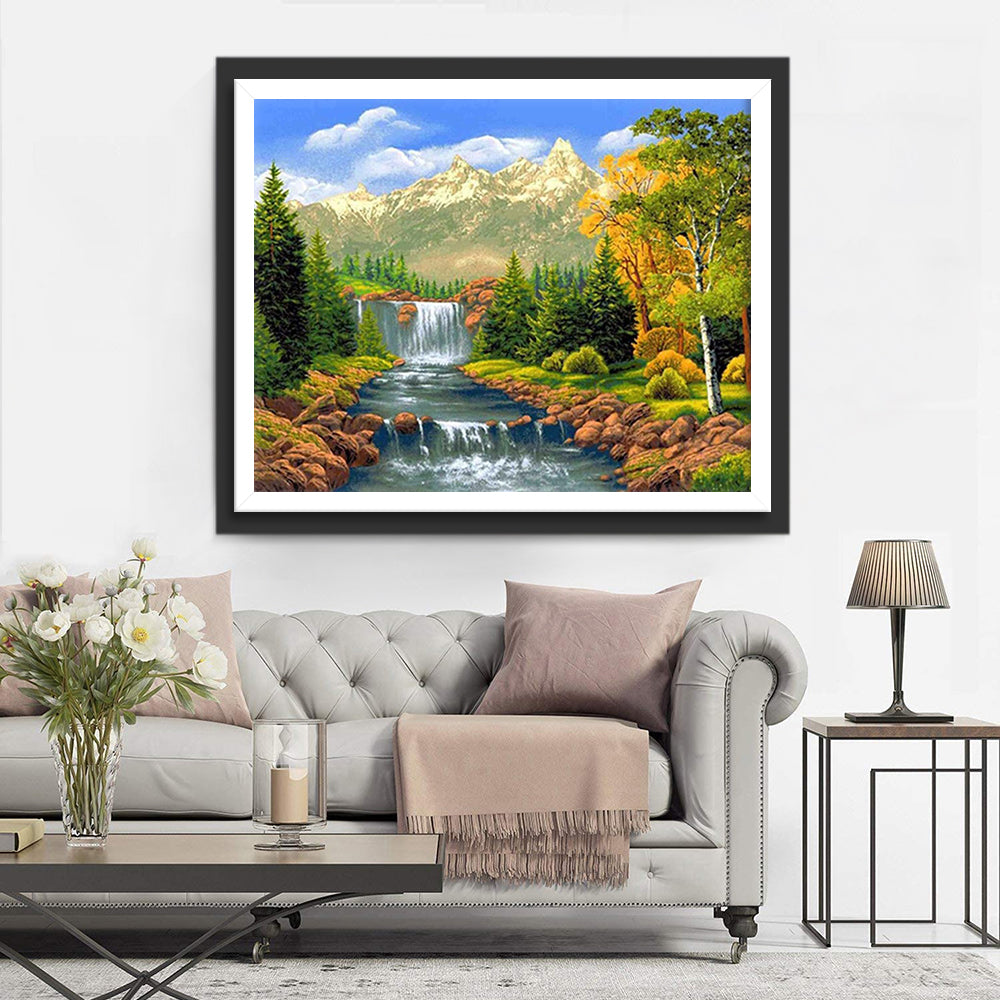Forest and Mountain with Fall Diamond Painting
