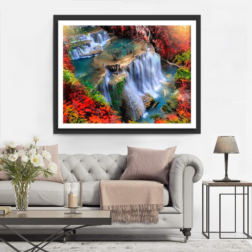 Autumn waterfall Diamond Painting