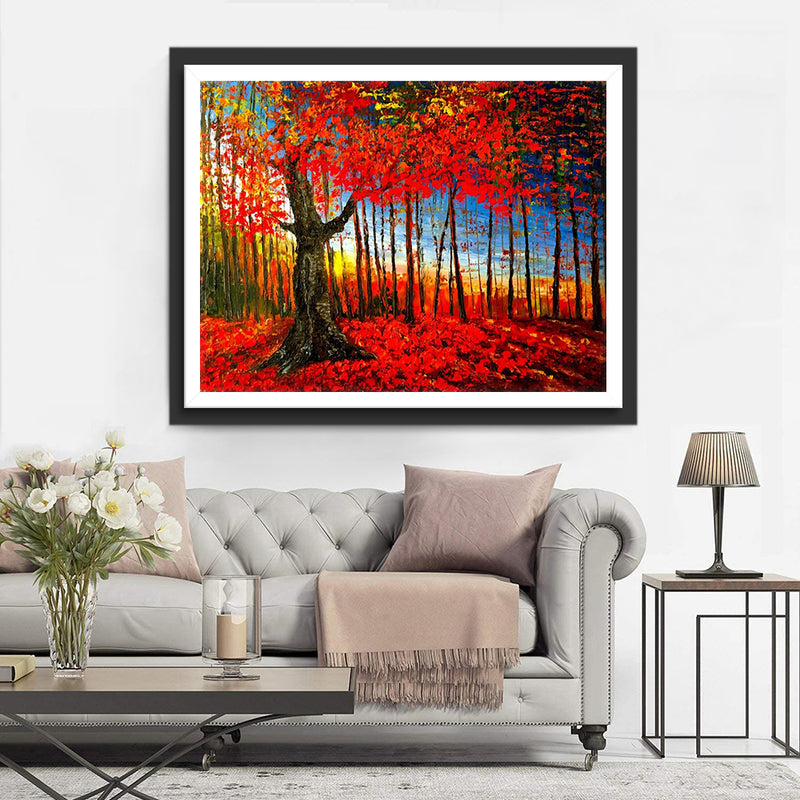 Maple Forest Drawn Diamond Painting