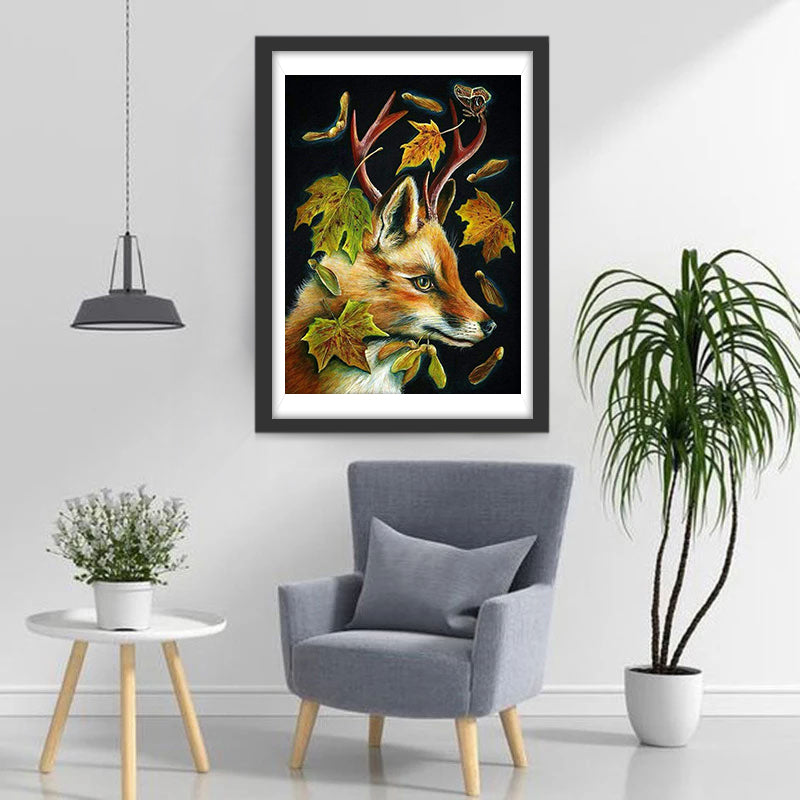 Fox and Maple Leaves Diamond Painting