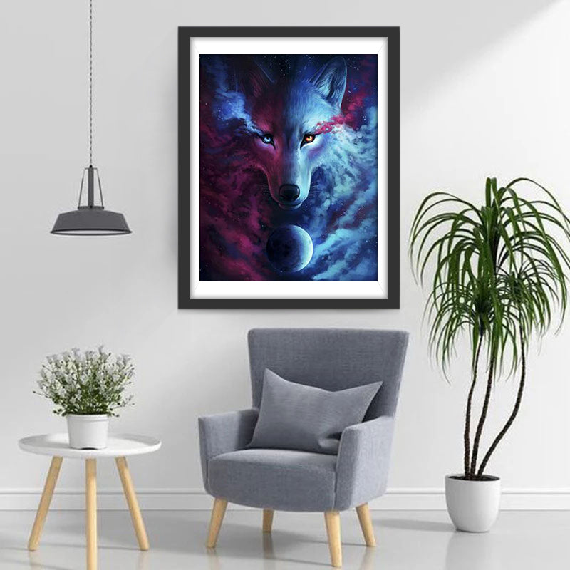 Pink and Blue Fox Diamond Painting