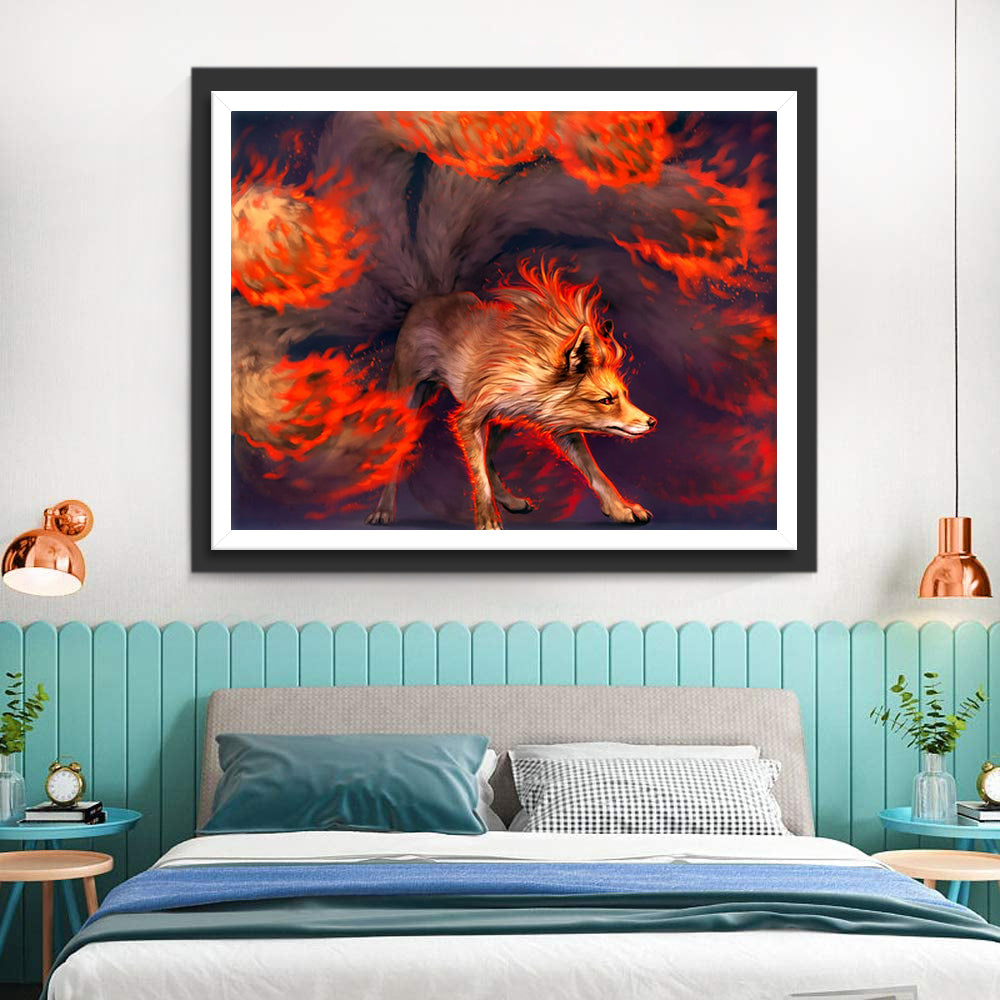 Fox and Fireballs Diamond Painting