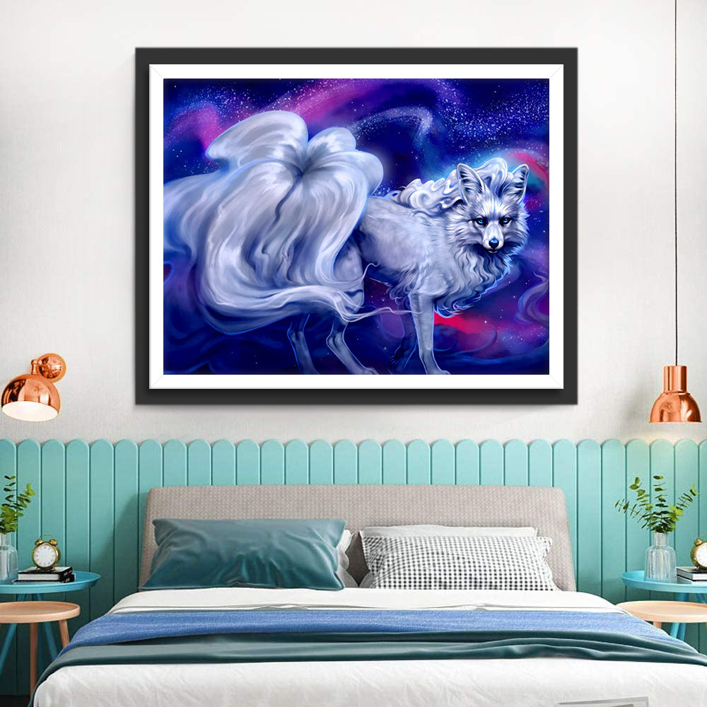 Polar Fox with Large Tail Diamond Painting