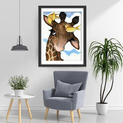 Cute Little Giraffe and Birds Diamond Painting