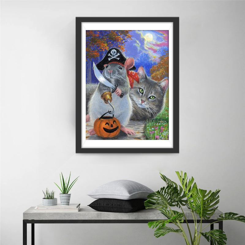 Pirate Mouse and the Cat Diamond Painting