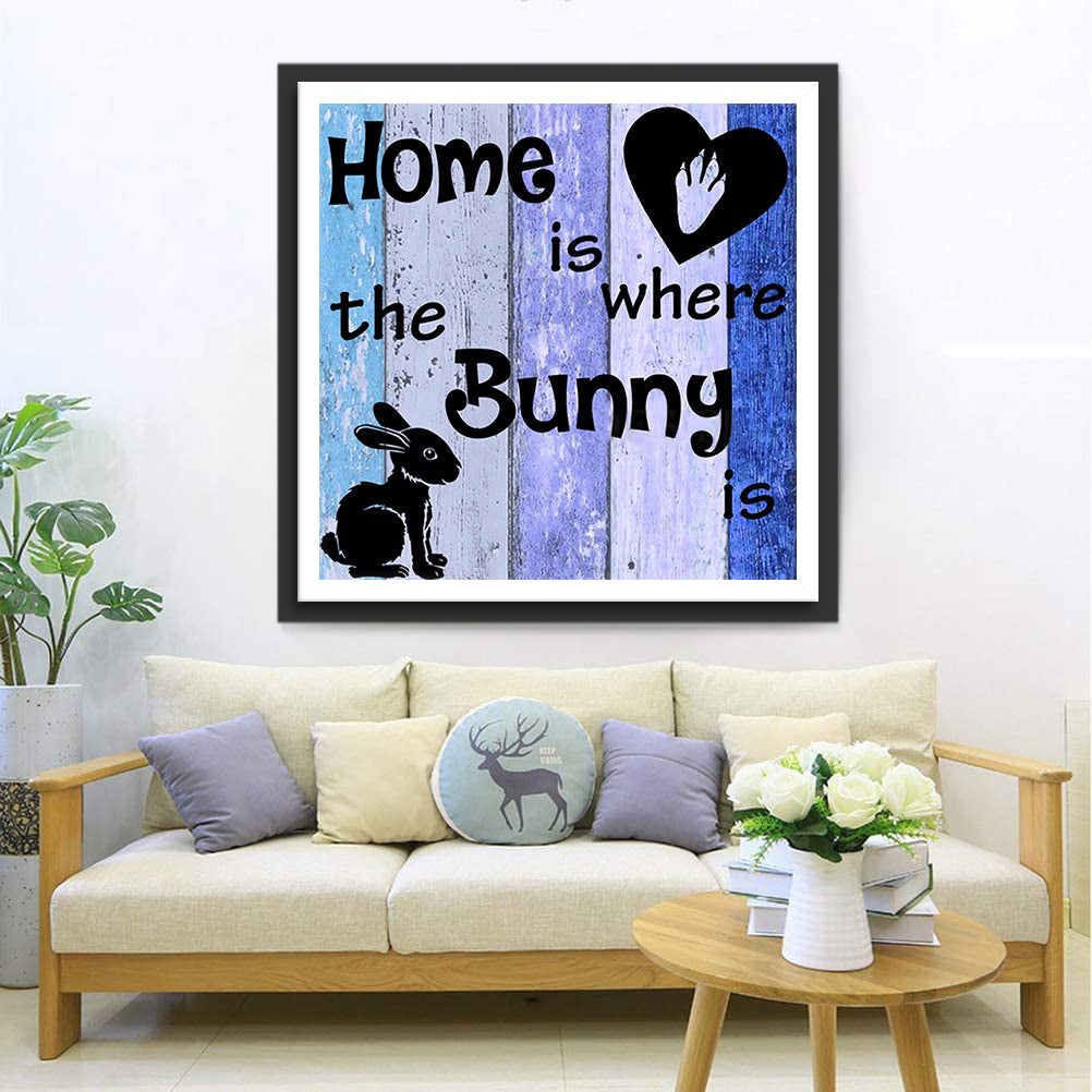 Family and Rabbit Diamond Painting