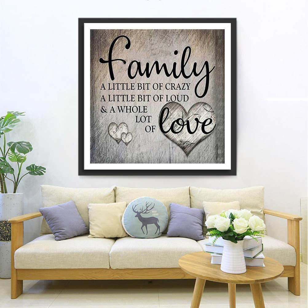 Text Family and Love Diamond Painting