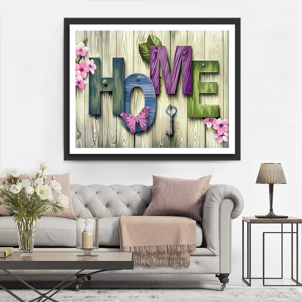 Wooden Plaque Home Diamond Painting