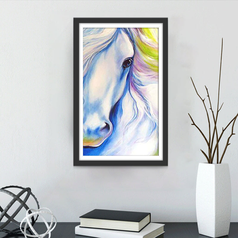 White Horse with Beautiful Eyes Diamond Painting