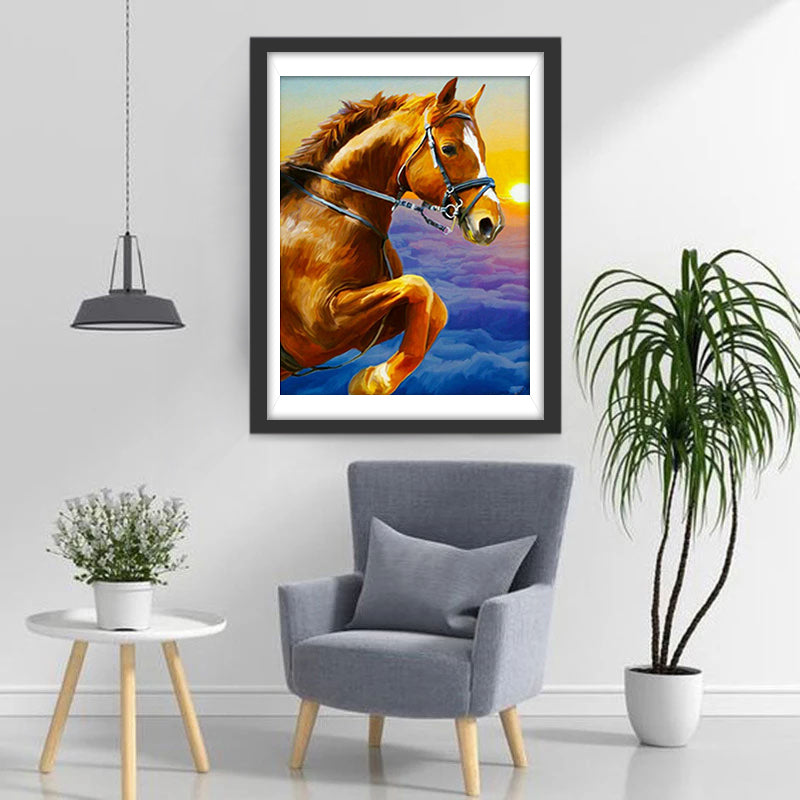 Horse and Purple Clouds Diamond Painting