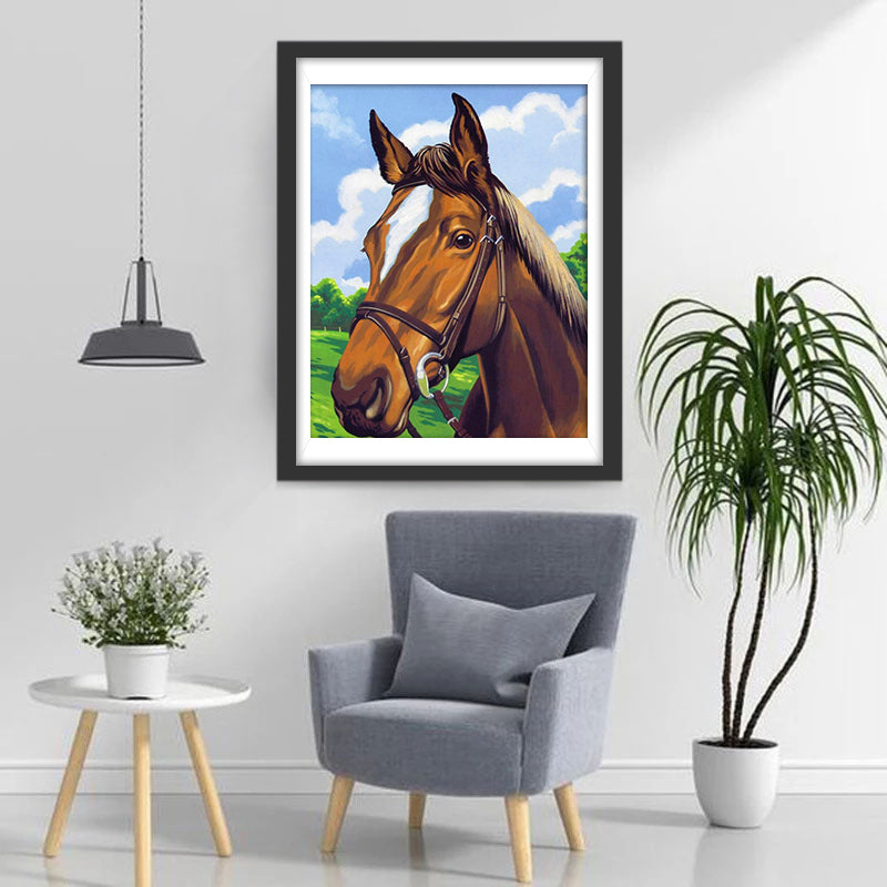 Horse on Pasture Diamond Painting