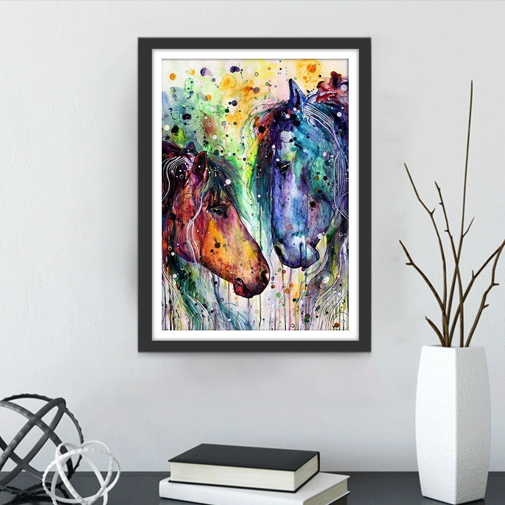 Multicolored Horses Diamond Painting