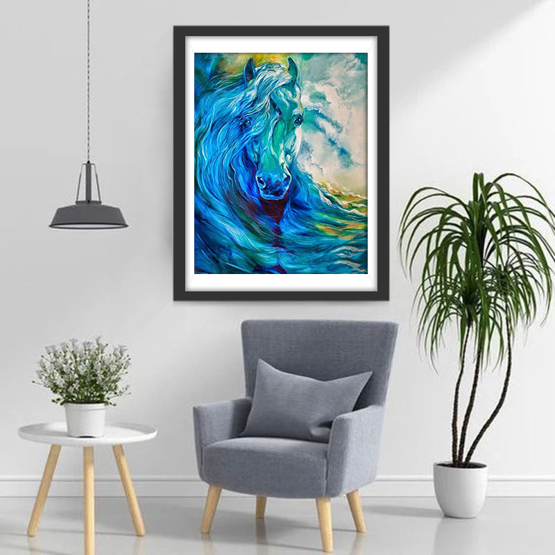 Blue Horse Diamond Painting