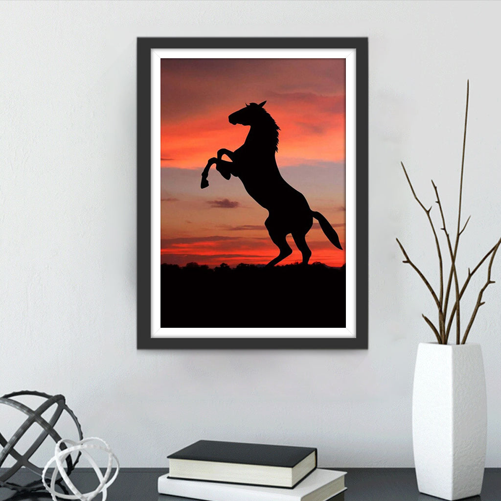 Standing Horse and Setting Sun Diamond Painting