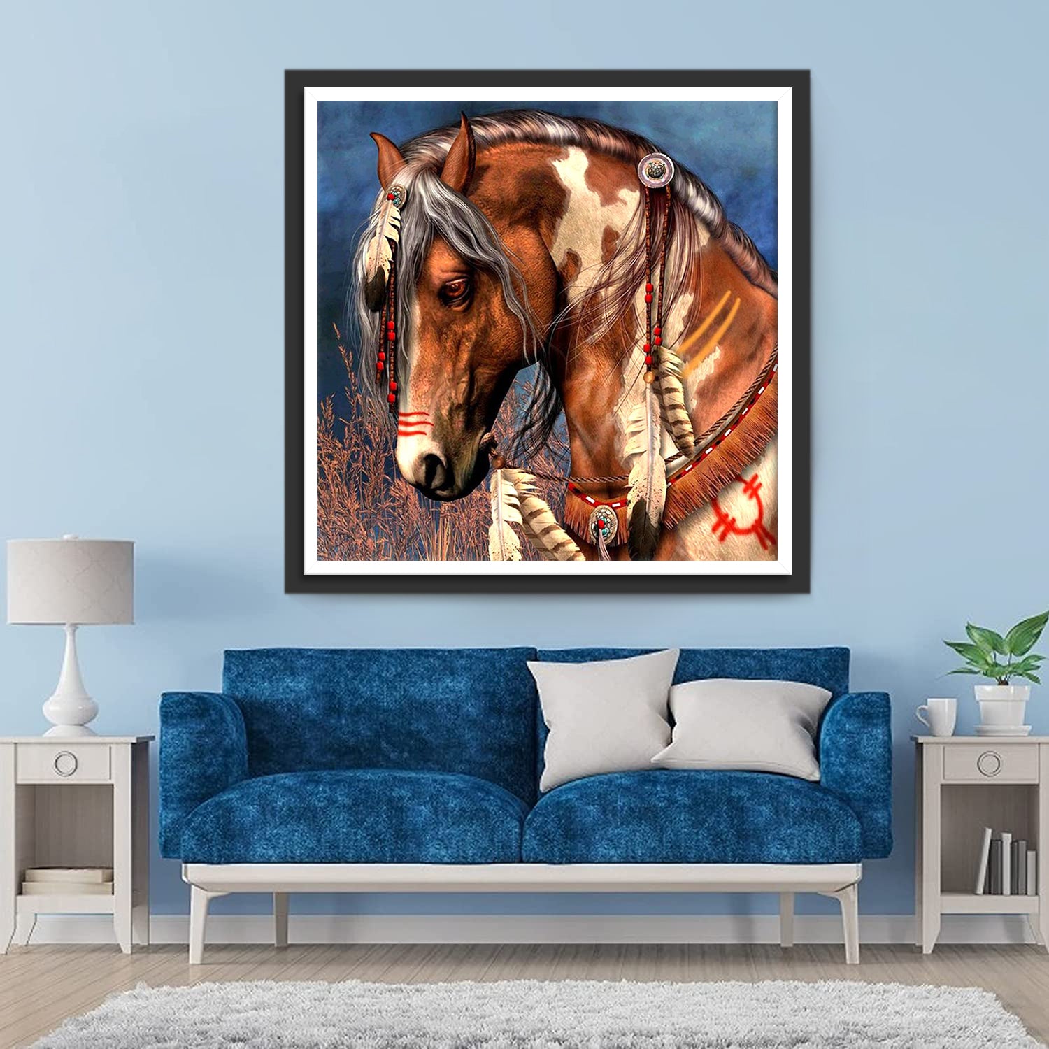 Brown and White Horse Diamond Painting