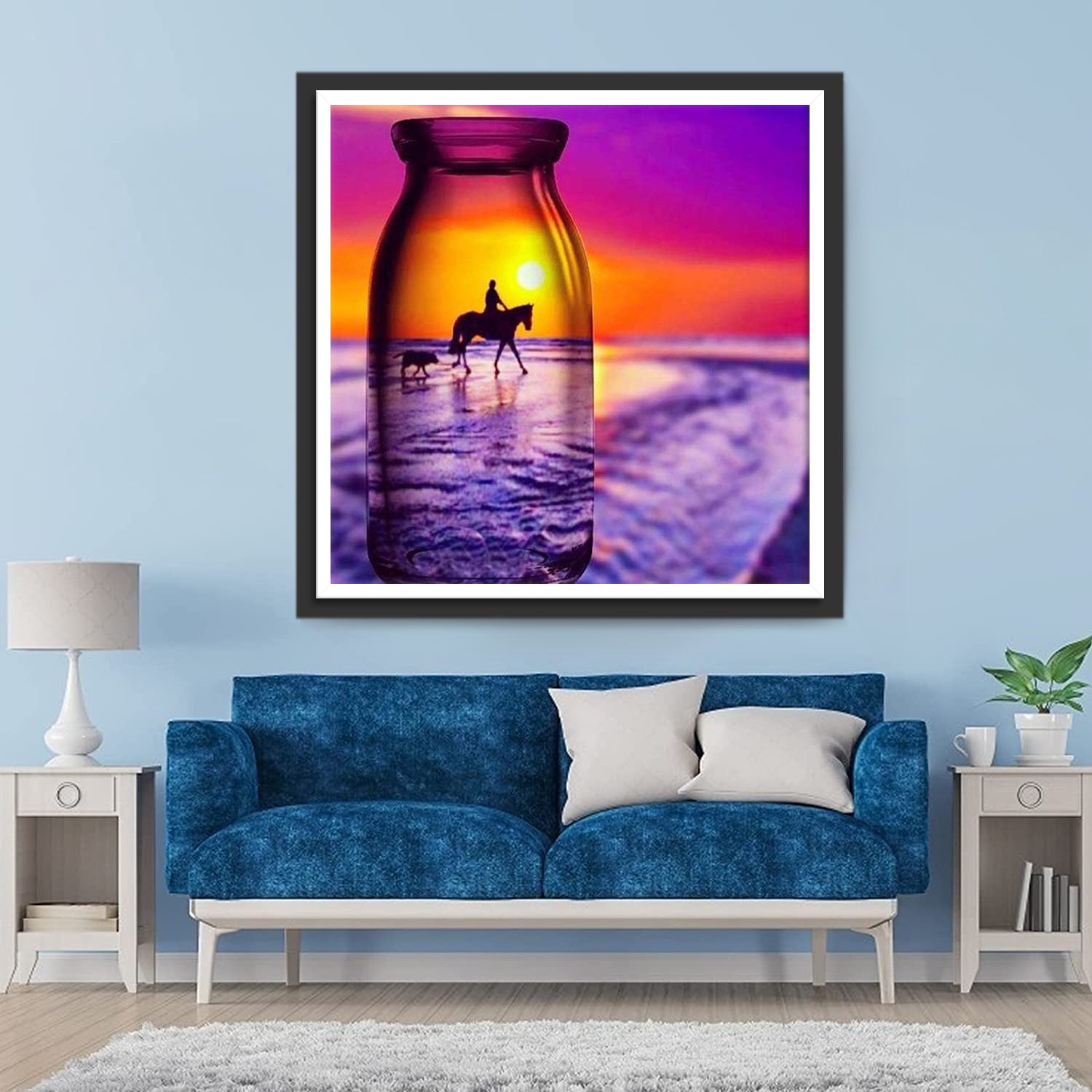 Horse, Dog and Human Diamond Painting