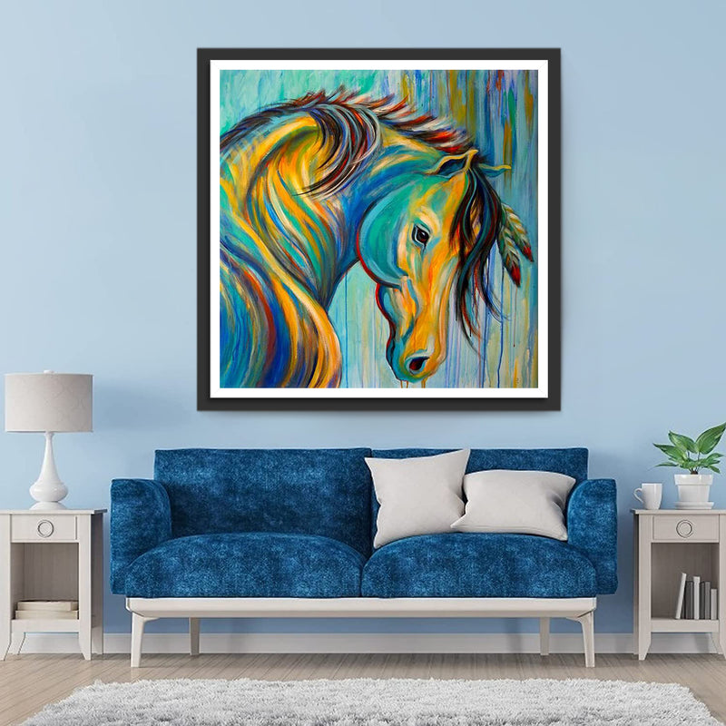 Colorful Horse and Feather 5D DIY Diamond Painting Kits