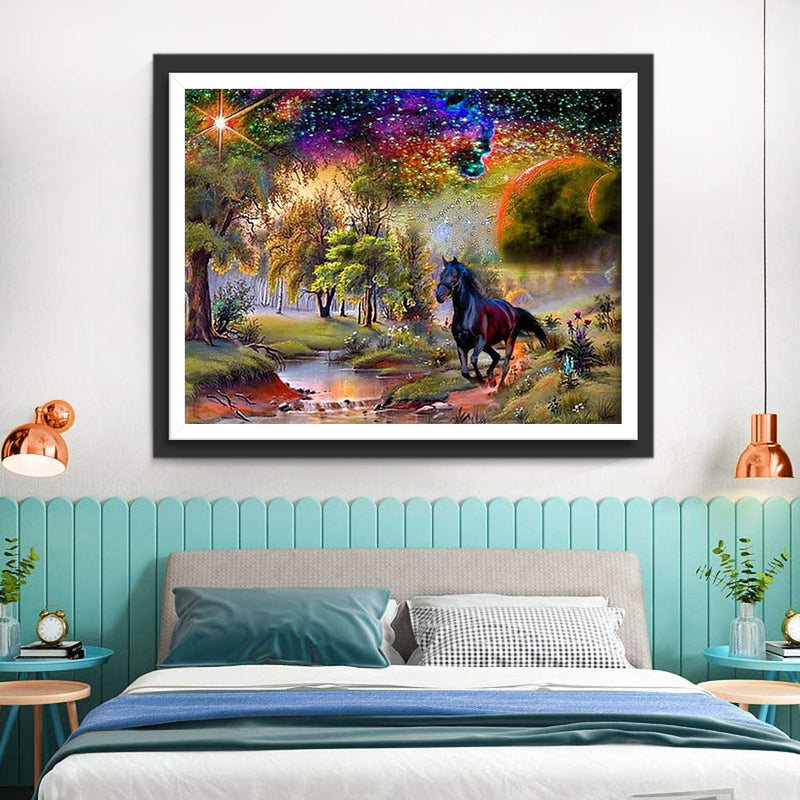 Horse and Magnificent Forest Diamond Painting