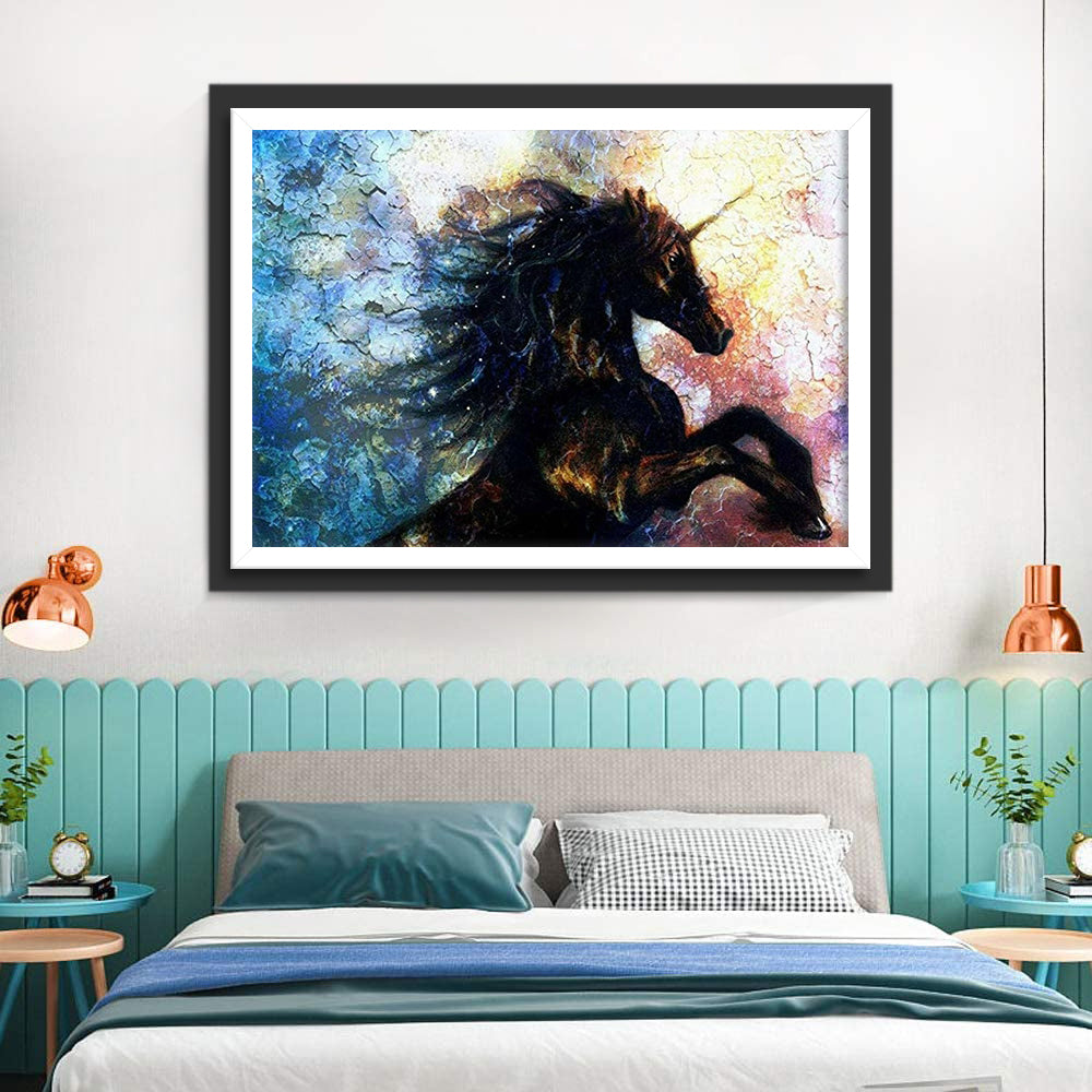 Black Unicorn Diamond Painting