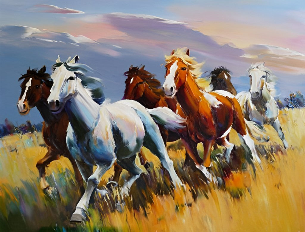 Herd of Running Horses Diamond Painting