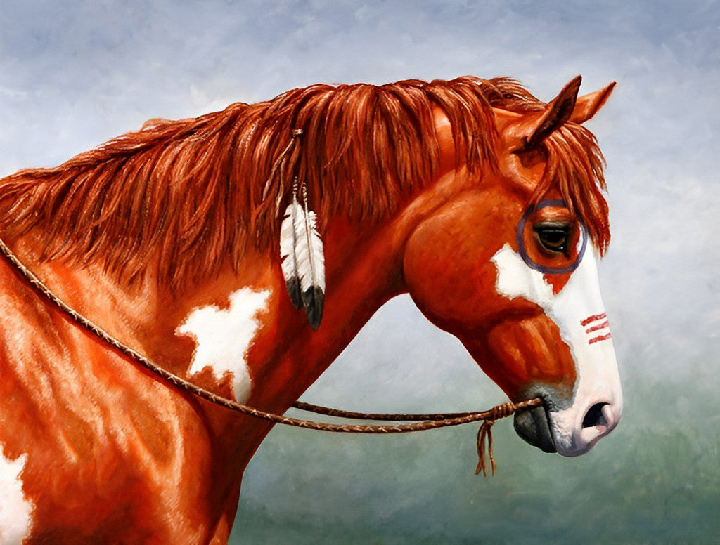 Red and White Horse Diamond Painting
