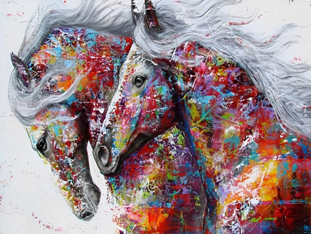 Horses with Colored Spots Diamond Painting