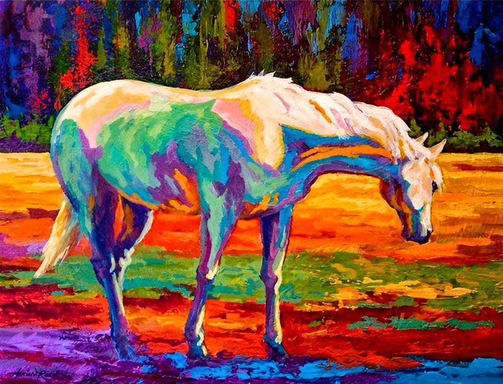 Horse in Fantasy Colors Diamond Painting