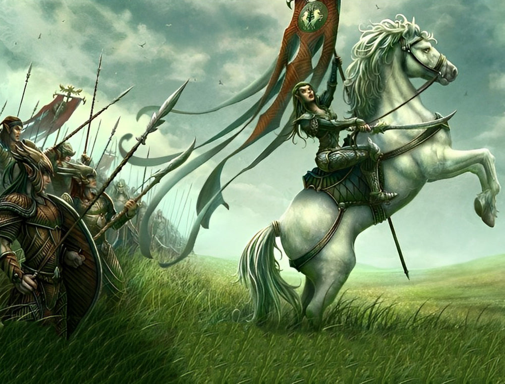 White Horse and Warrior Diamond Painting