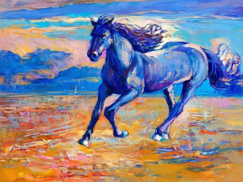 Running Blue Horse Diamond Painting