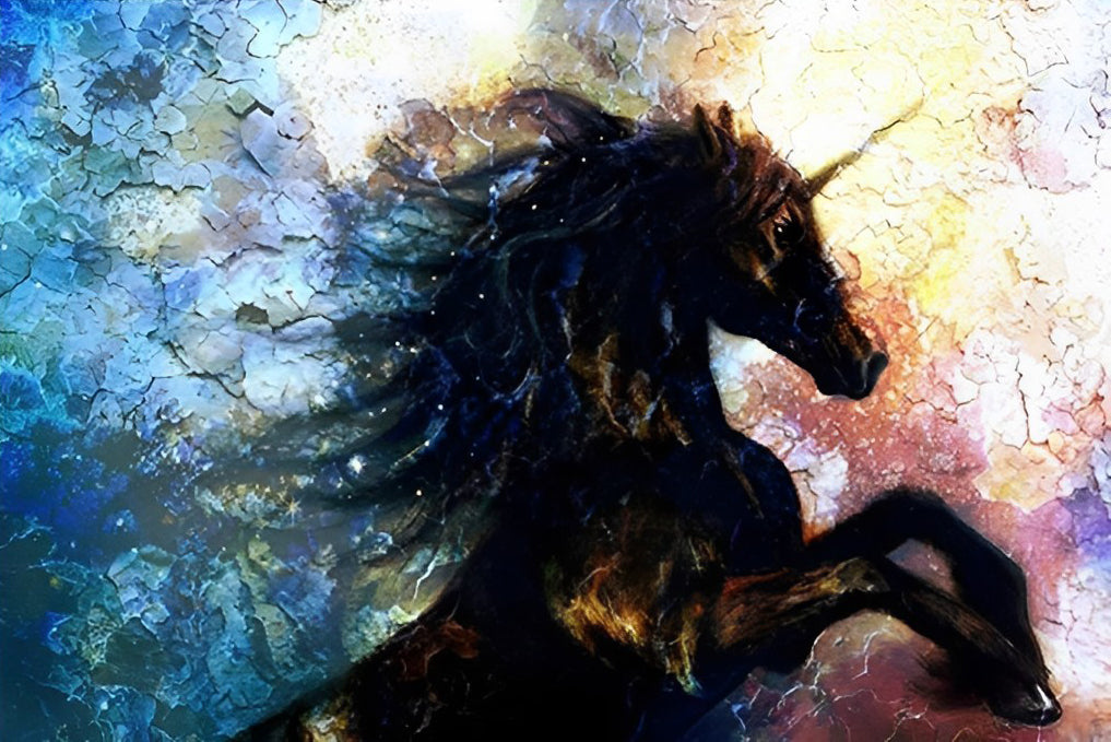 Black Unicorn Diamond Painting