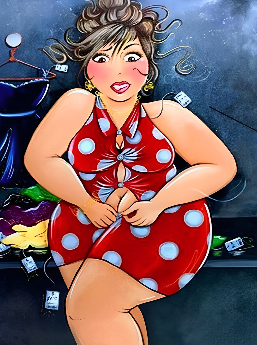 Woman in Red Bodycon Dress Diamond Painting