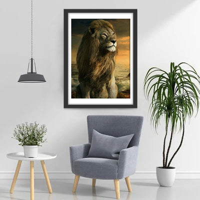 Lion by the Sea Diamond Painting