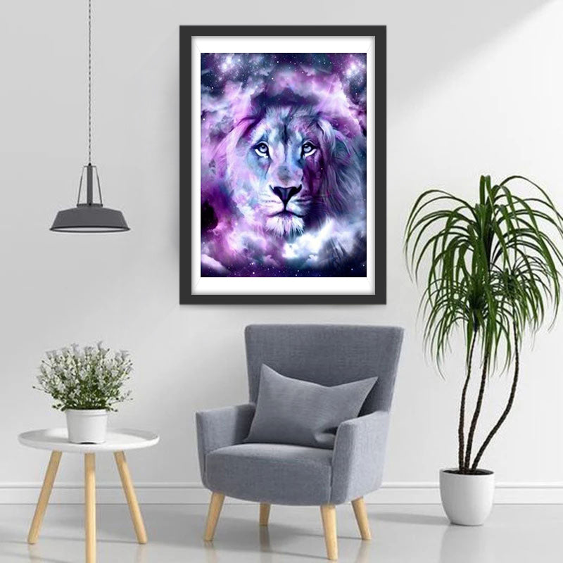 Purple & Blue Lion Magnificent Diamond Painting