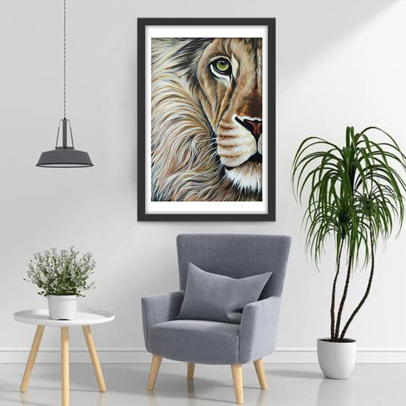 Half of the Lion's Face Diamond Painting