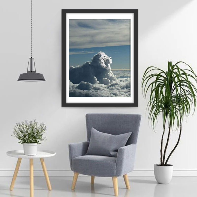 White Cloud Lion Diamond Painting