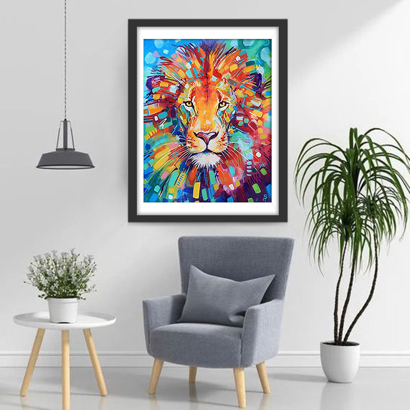 Color Block Lion Diamond Painting