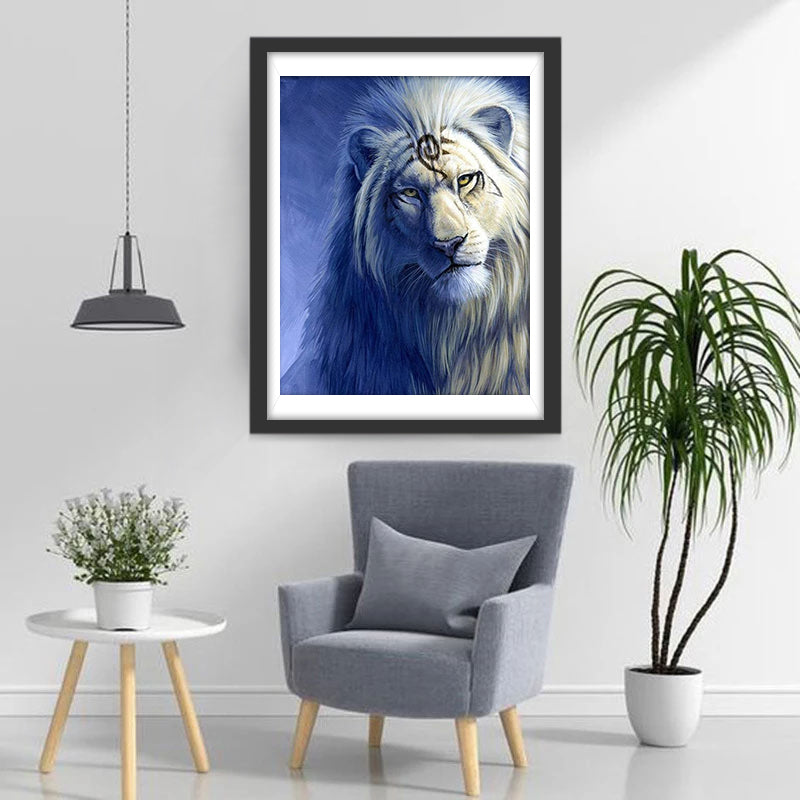 White Lion Patriarch Diamond Painting